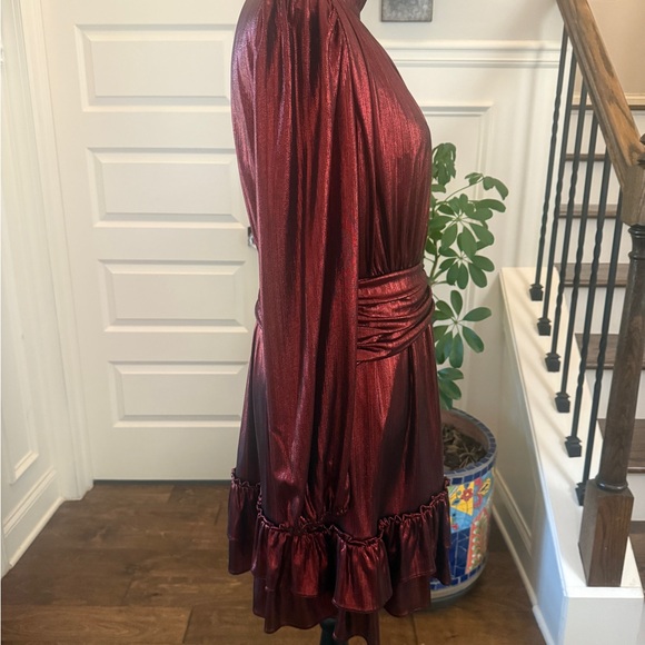 Sugarlips NWOT Admired Liquid Satin Shirred Ruffle Dress - Picture 5 of 6